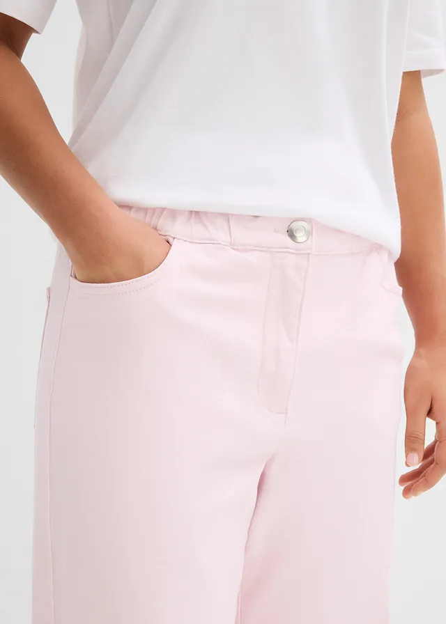 Pantalon palazzo à taille haute et élastiquée • rose clair • product-page.page-title-suffix