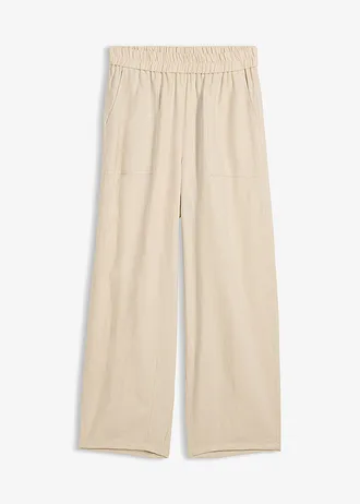 Pantalon barrel léger en lin mélangé