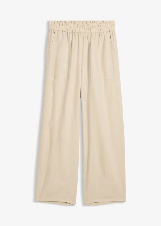 Pantalon barrel léger en lin mélangé