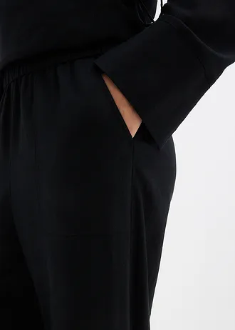 Pantaloni barrel din material subțire cu in • negru • magazin bonprix