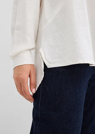 Oversize halenka ze lněné směsi • přírodní bílá • bonprix obchod