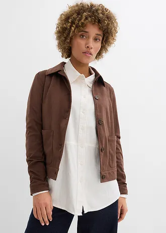 Bluză în stil oversize din material cu in • ecru • magazin bonprix