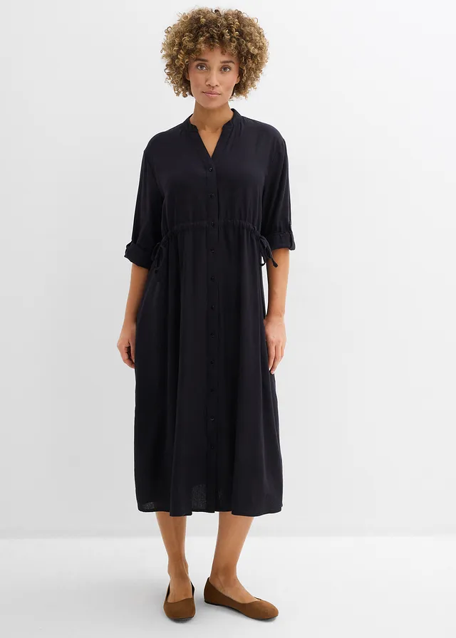 Robe midi, Couleur: noir