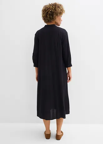 Rochie midi din material cu in • negru • magazin bonprix