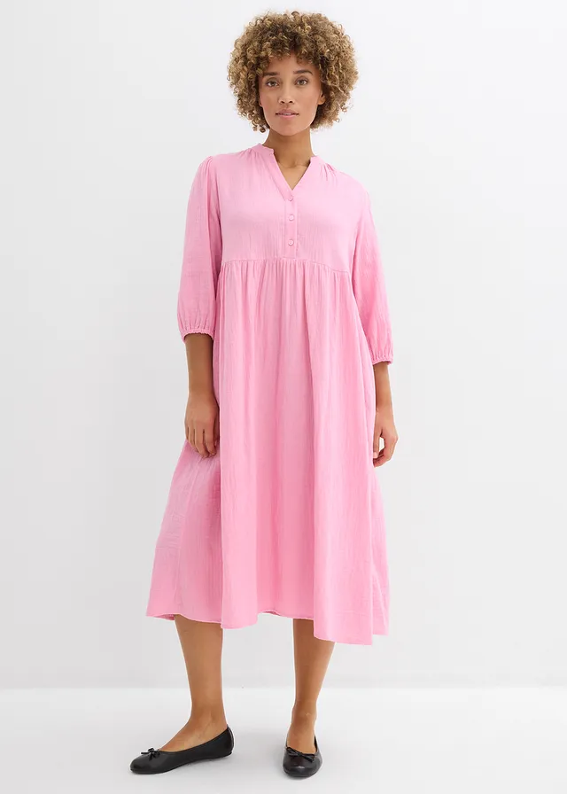 Robe-tunique en gaze de coton douce, Couleur: rose