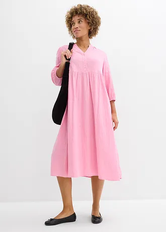 Robe-tunique en gaze de coton douce • rose • Boutique bonprix