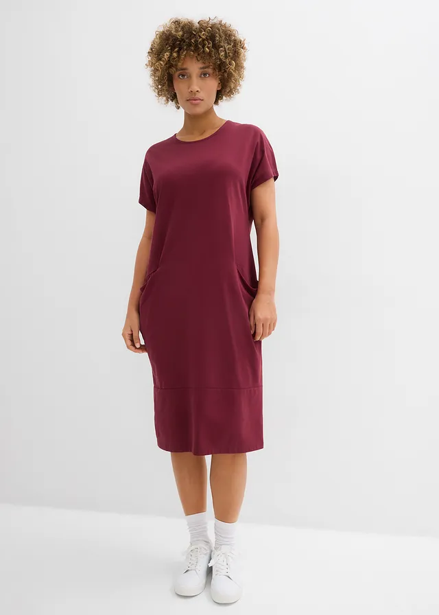 Jersey jurk met zakken • esdoornrood • product-page.page-title-suffix