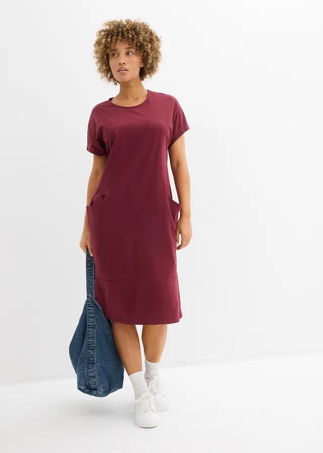 Jersey jurk met zakken • esdoornrood • product-page.page-title-suffix