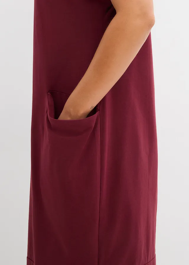 Jersey jurk met zakken • esdoornrood • product-page.page-title-suffix