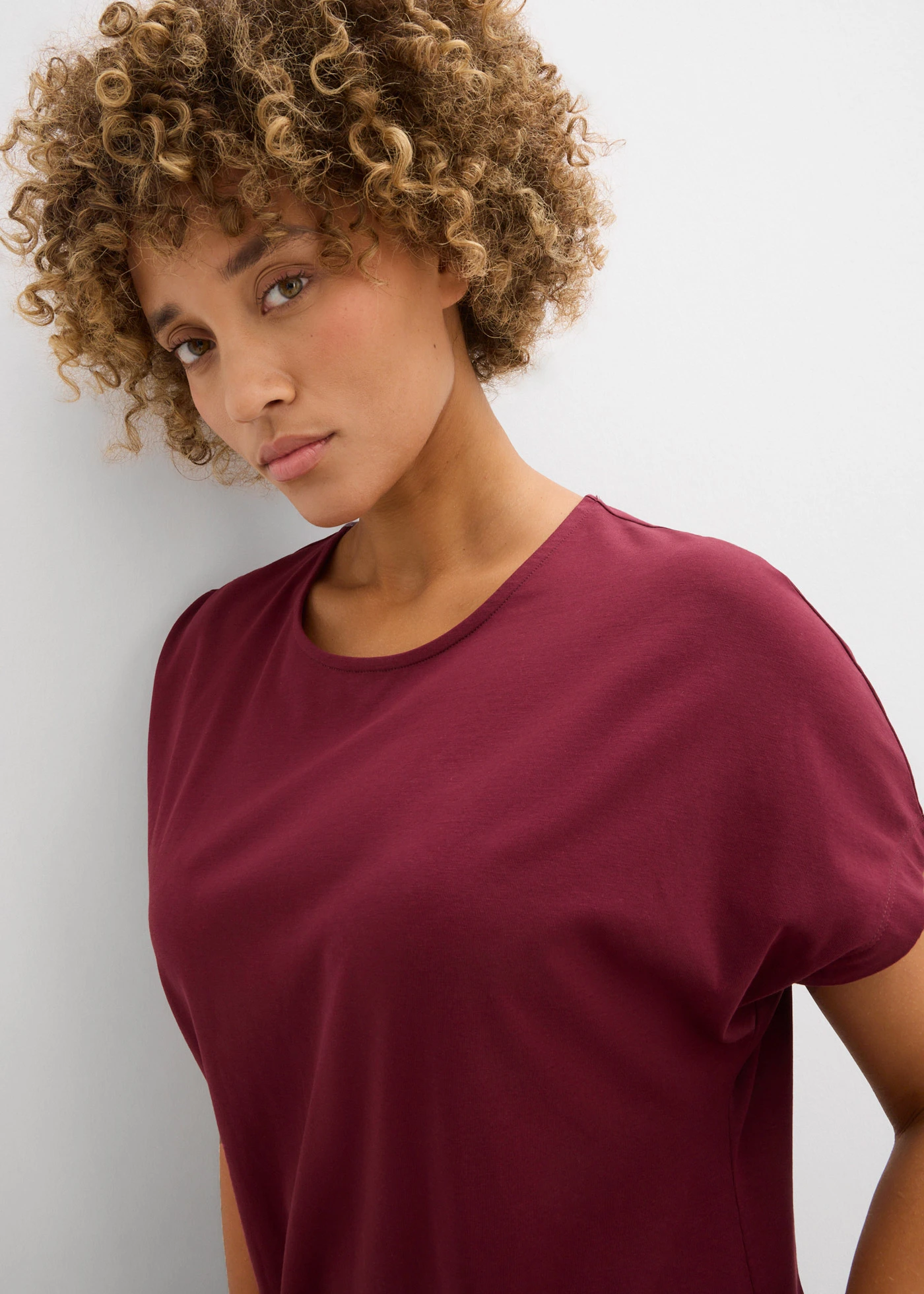 Jersey jurk met zakken • esdoornrood • bonprix online shop