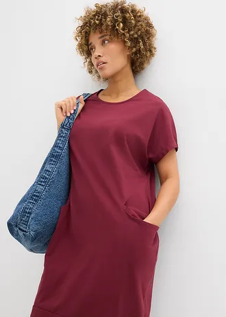 Jersey jurk met zakken • esdoornrood • bonprix online shop