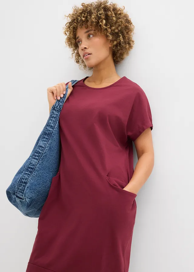 Jersey jurk met zakken • esdoornrood • product-page.page-title-suffix