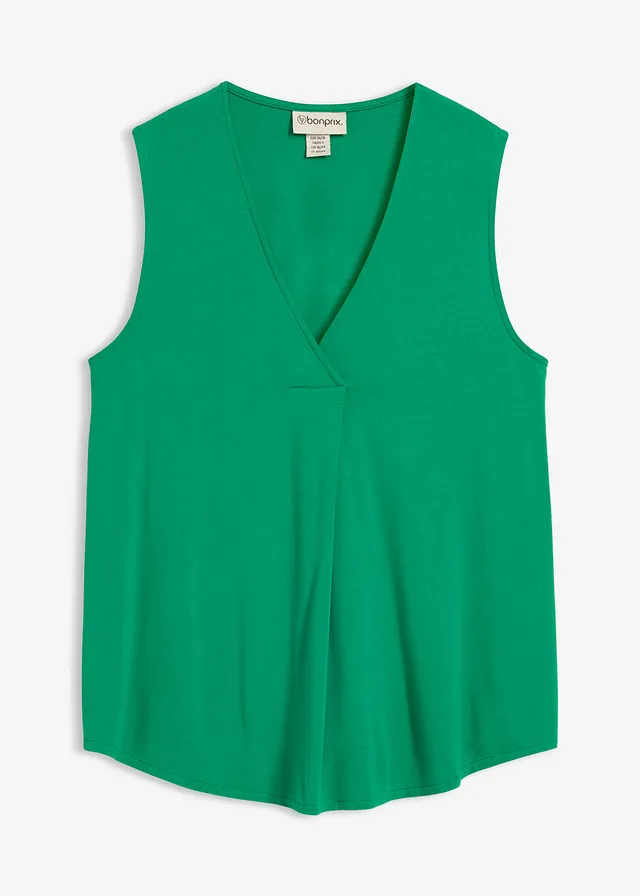 Top in een zachte viscosemix, Kleur: edelsteengroen