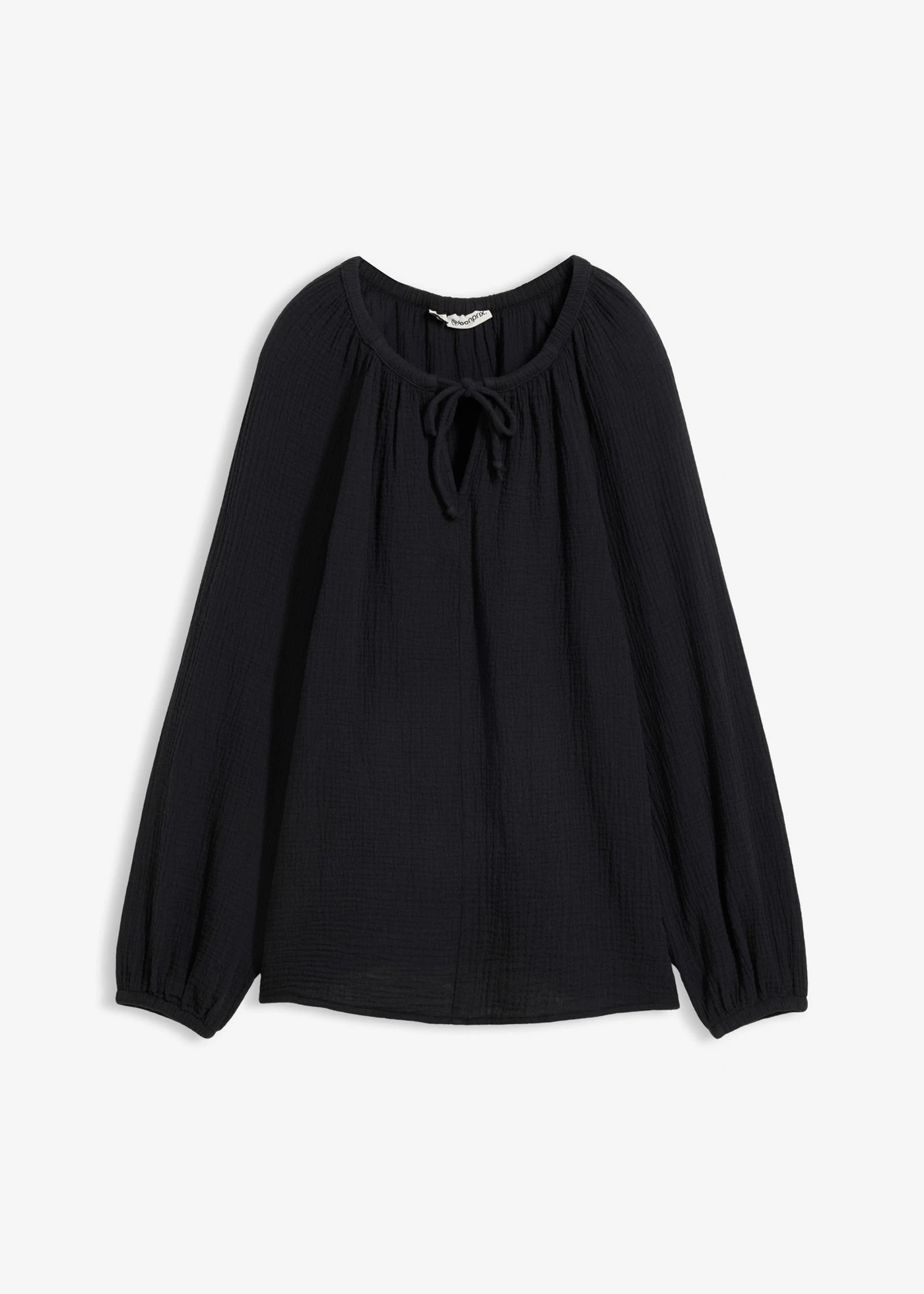 Blouse ample en gaze de coton • noir • Boutique bonprix