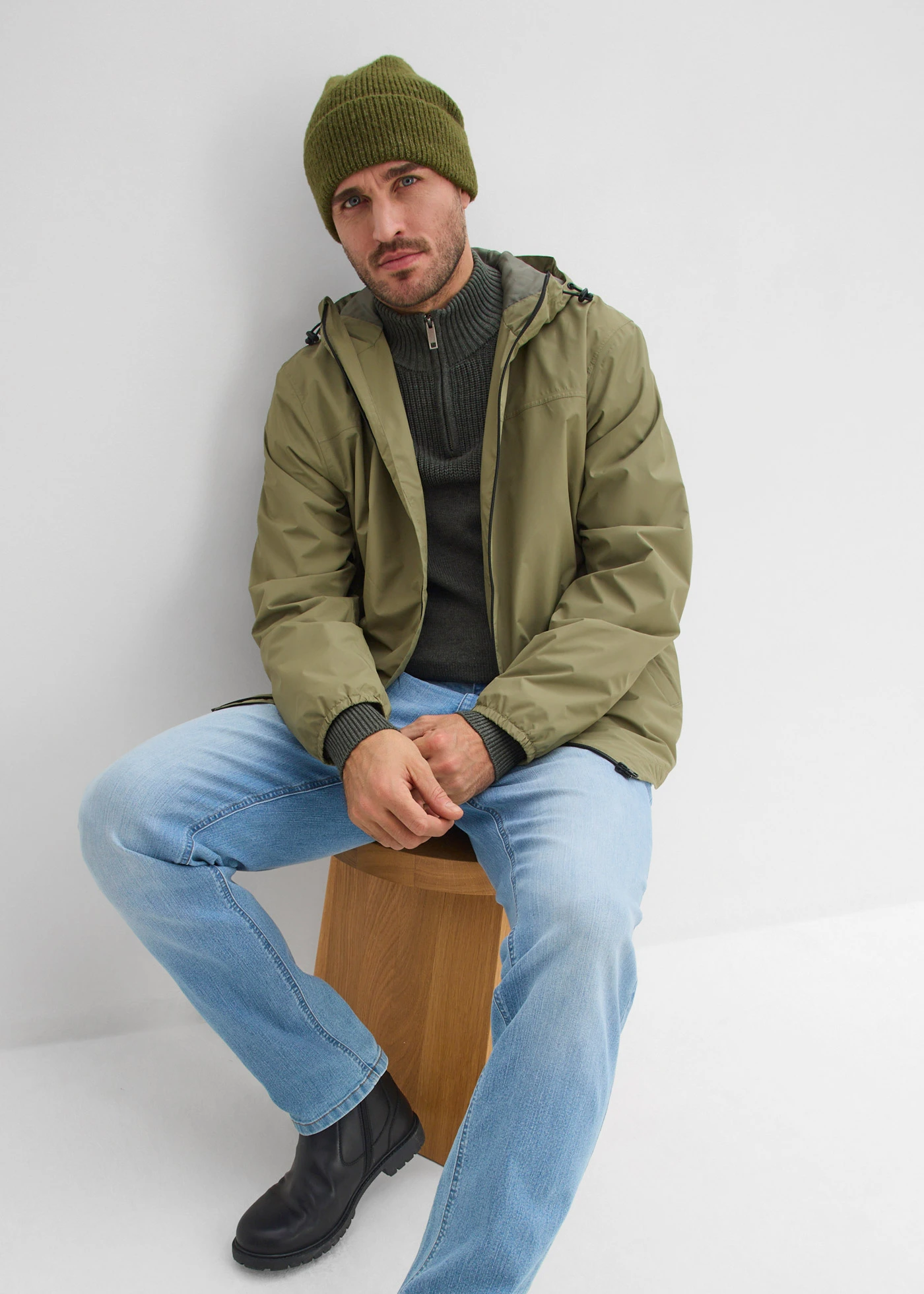 Waterdichte regenjas • olijfgroen • bonprix online shop