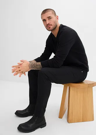 Pantalon fuselé extensible à taille élastiquée, regular • noir • Boutique bonprix