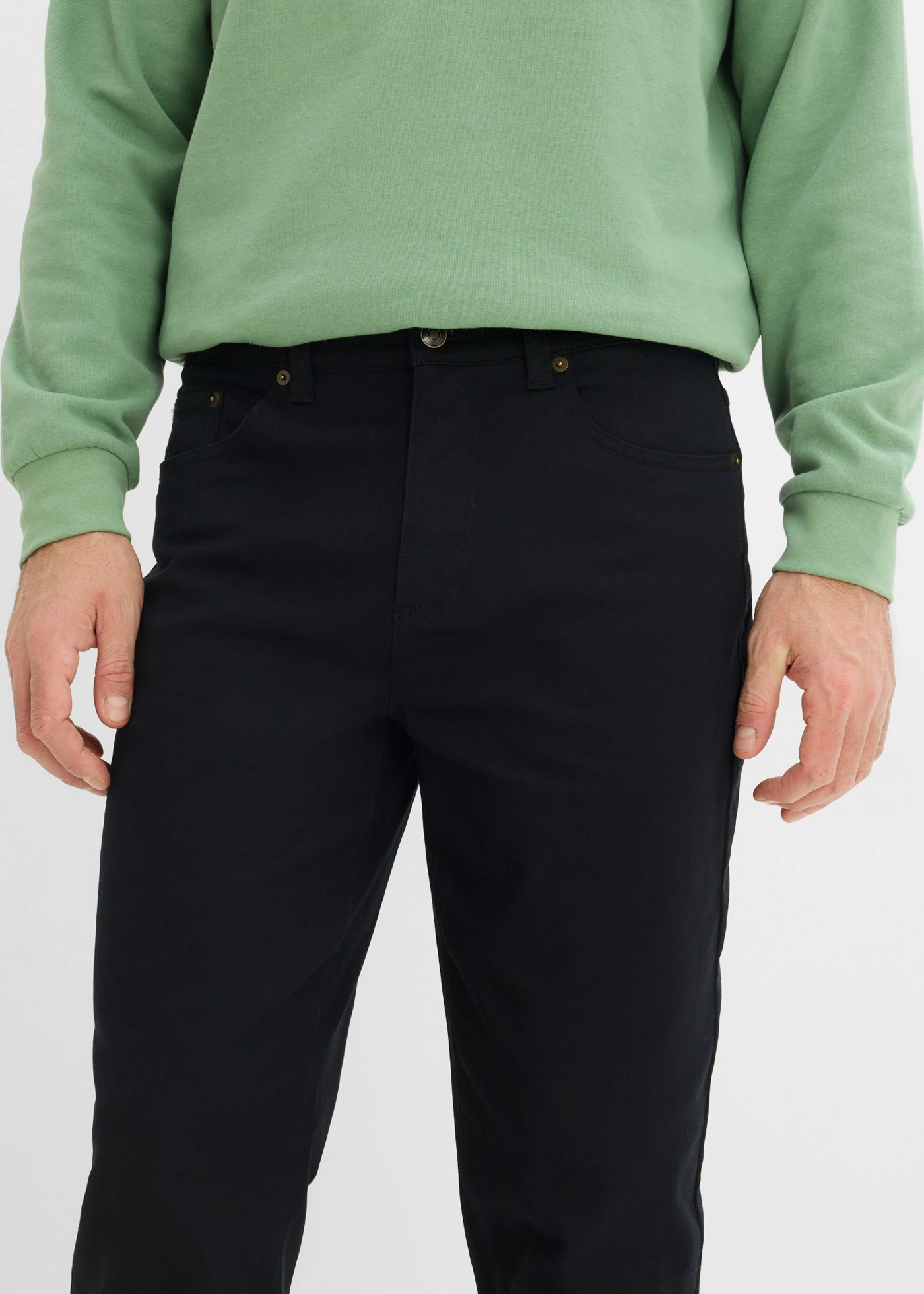 Pantaloni cu stretch Classic Fit, drepți (set 2 bucăți) • bleumarin+negru • magazin bonprix