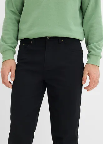 Lot de 2 pantalons extensibles, coupe droite classique • bleu foncé+noir • Boutique bonprix