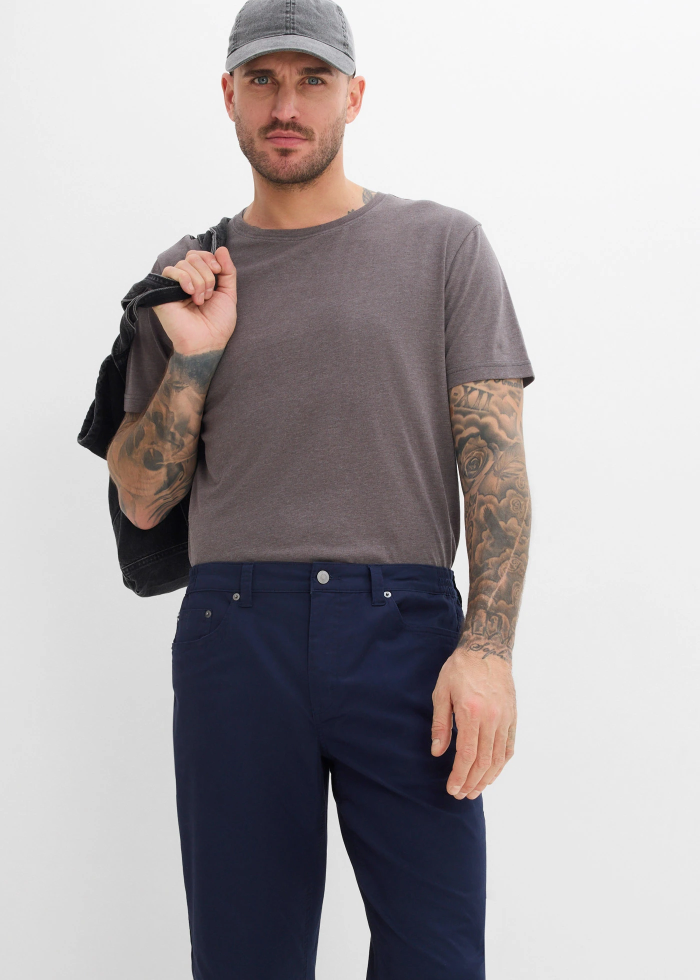 Relaxed Fit stretch broek met comfortabele band, straight • donkerblauw • bonprix online shop