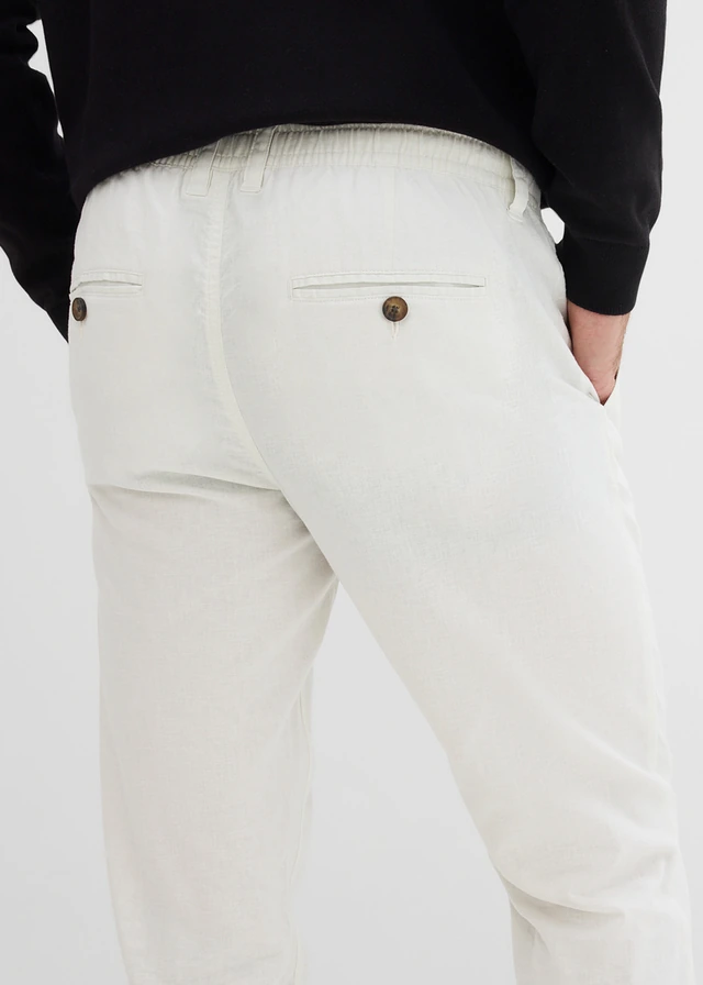 Chino nohavice, Regular Fit, s plátnom, rovné • svetlosivá • obchod bonprix
