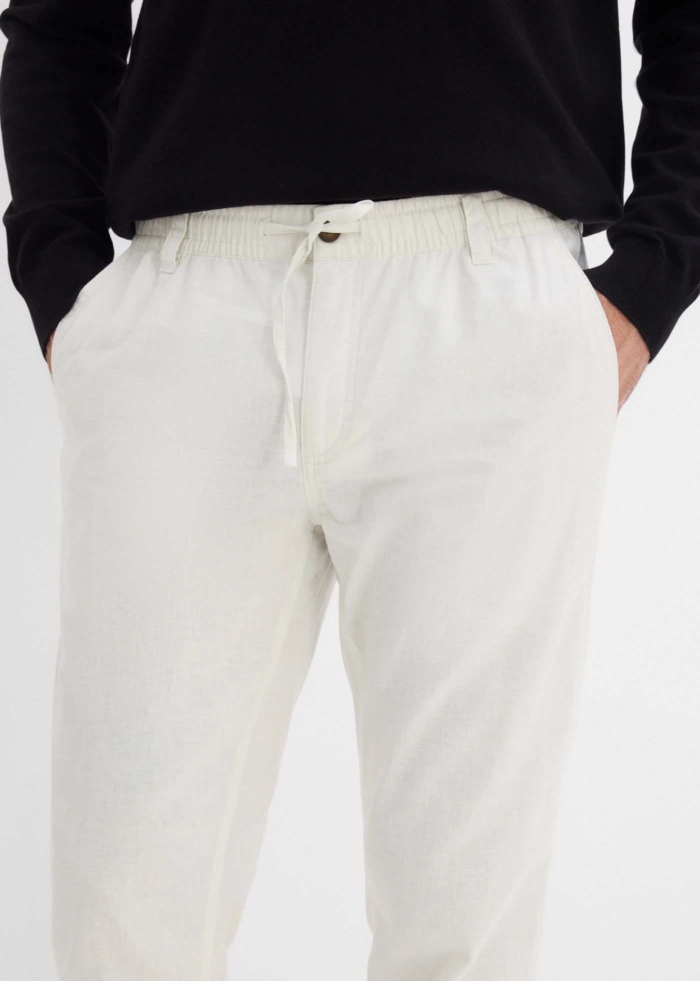 Pantalon chino léger, regular, droit • blanc-gris • Boutique bonprix