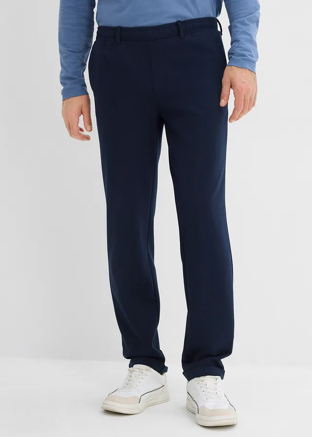 Pantalon van stretchmateriaal, Kleur: inktblauw