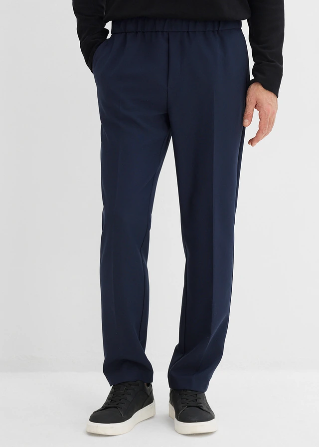 Pantalon de costume à taille élastiquée, Couleur: bleu encre