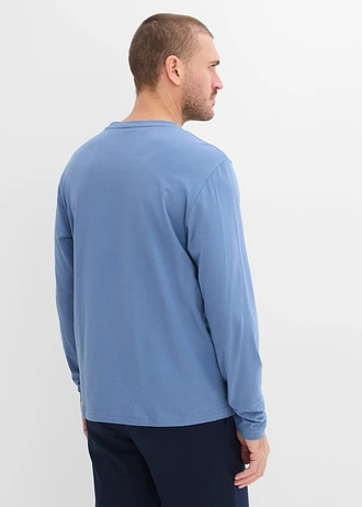 Lot de 2 T-shirts manches longues, regular • bleu jean+bleu foncé • Boutique bonprix