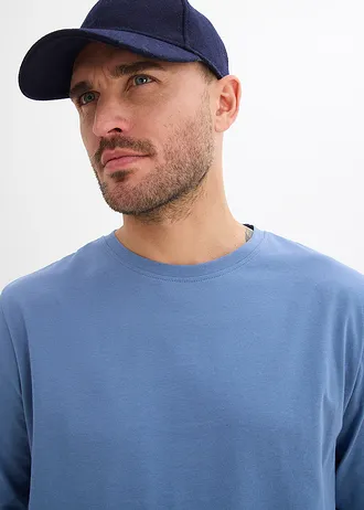 Lot de 2 T-shirts manches longues • bleu jean+bleu foncé • Boutique bonprix