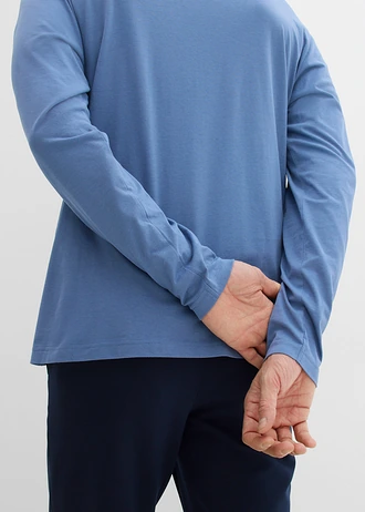 Bluză cu mâneci lungi Regular Fit (set/2 buc.) • albastru jeans+bleumarin • magazin bonprix