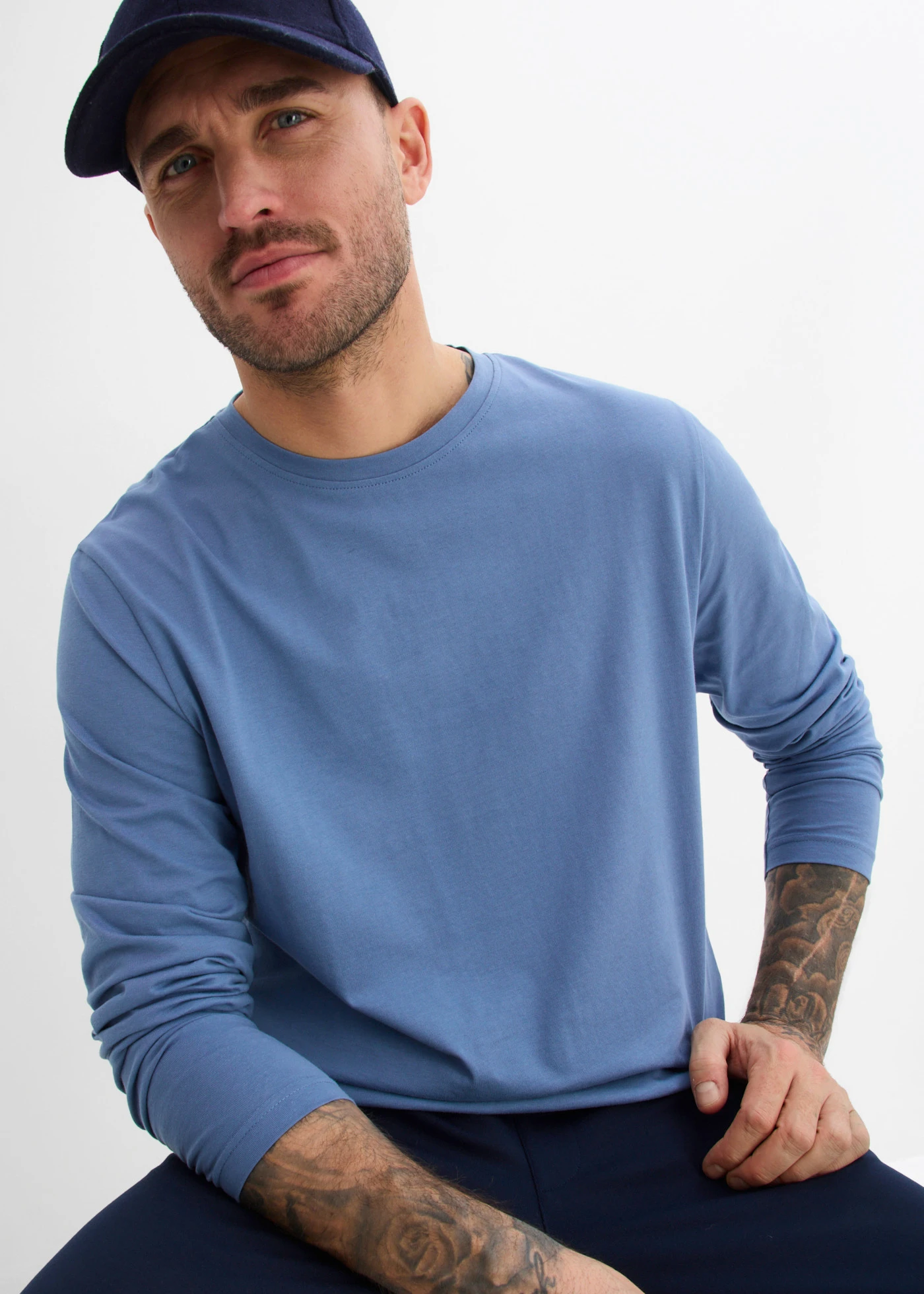 Longsleeves in regular fit (set van 2) • jeansblauw+donkerblauw • bonprix online shop
