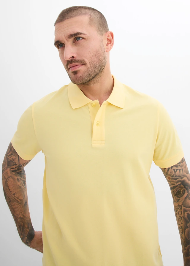 Piqué poloshirt van biologisch katoen • lichtgeel • product-page.page-title-suffix