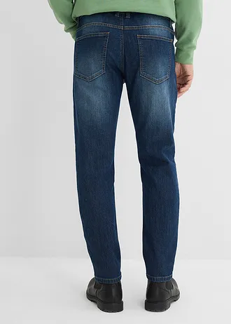 Lichte regular fit stretch jeans met elastische tailleband, straight (set van 2) • donkerblauw denim+zwart denim • bonprix online shop