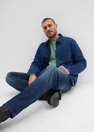 Blugi subțiri cu stretch Regular Fit, cu talie elastică drepți (2 perechi) • bleumarin denim+negru denim • magazin bonprix