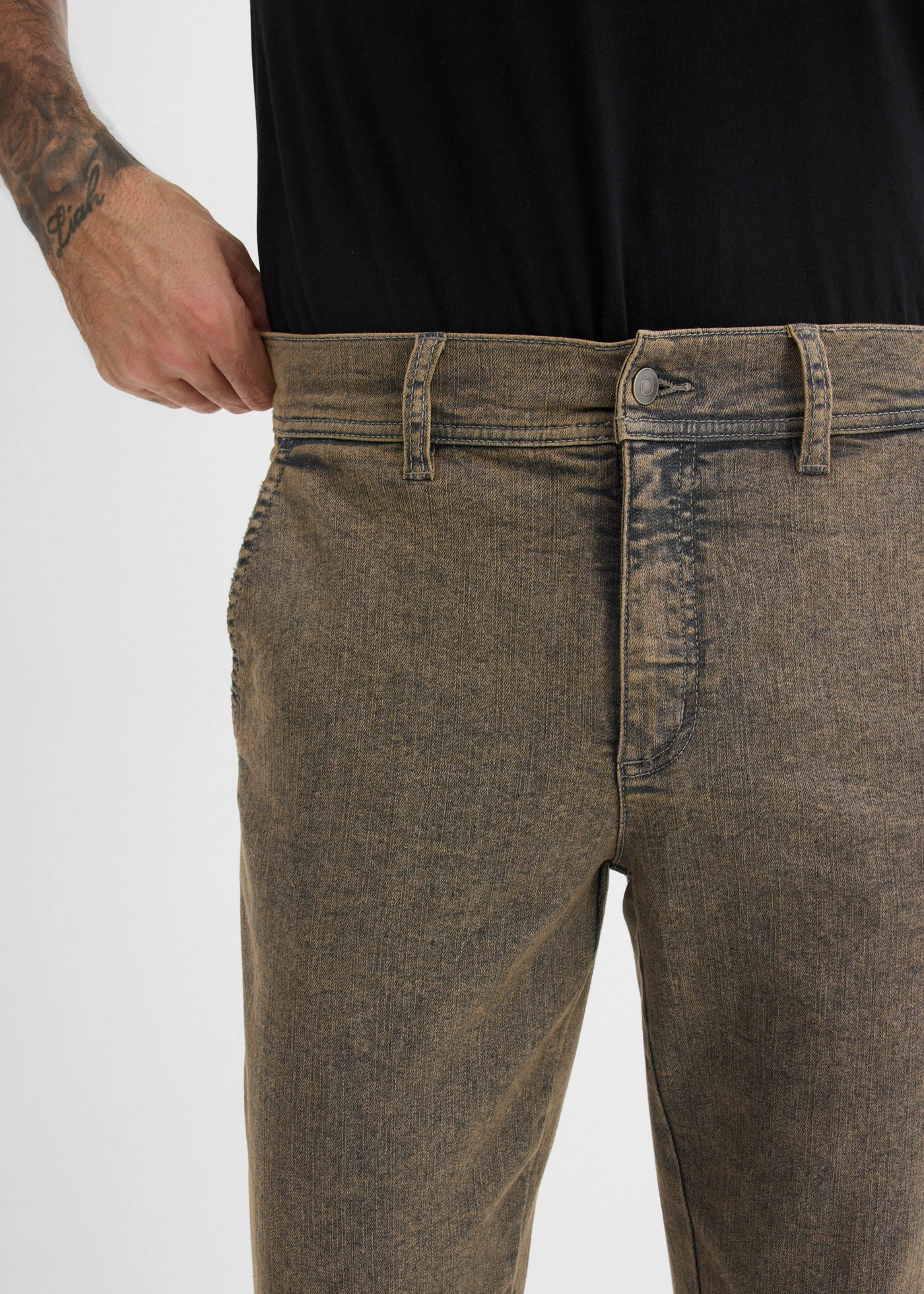 Blugi ușori stretch, cu talie comodă, Relaxed Fit, Straight • gri denim uzat • magazin bonprix