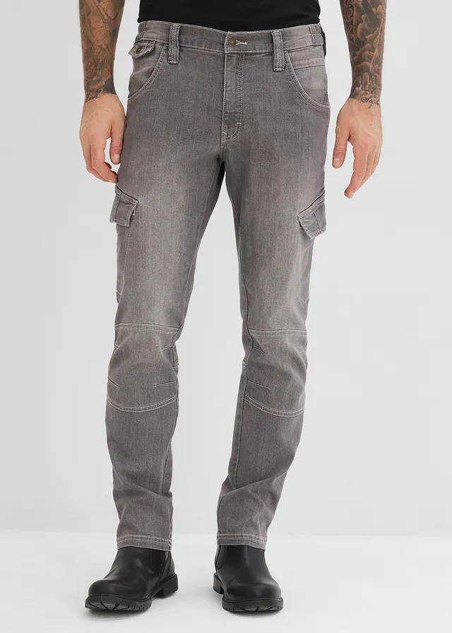 Jean cargo regular, droit et léger avec taille élastiquée