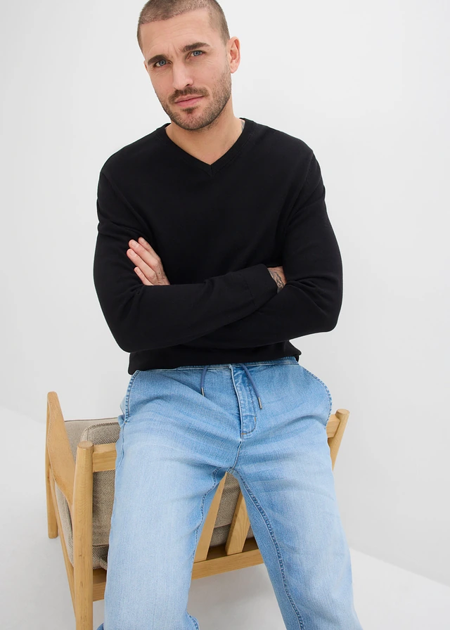 Lichte regular fit broek met comfortband, straight • lichtblauw denim • bonprix online shop