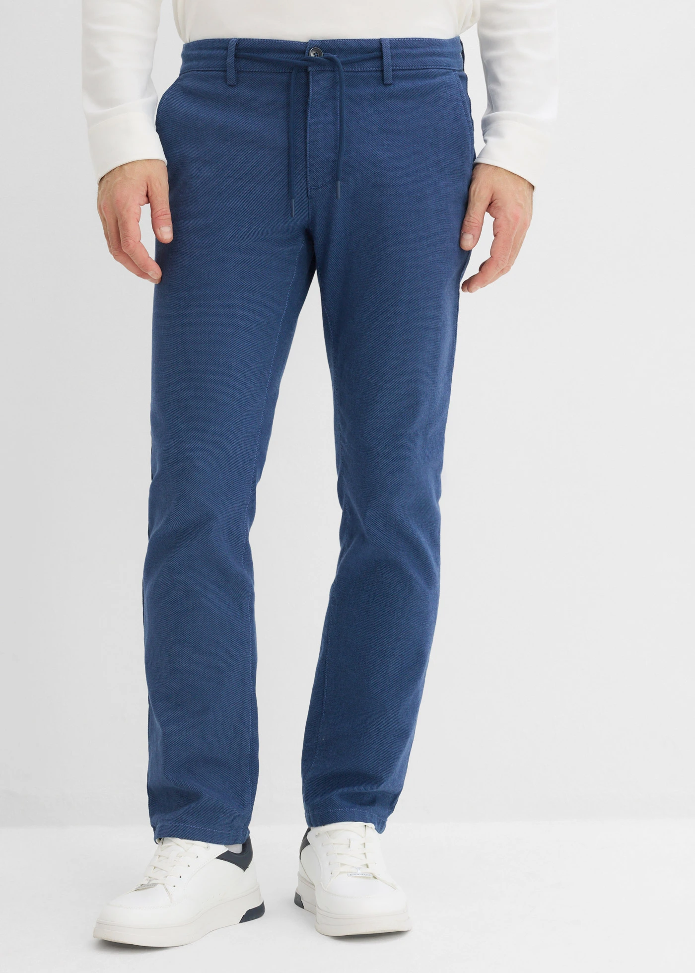 Pantalon chino regular à taille ajustable, droit • bleu foncé • Boutique bonprix