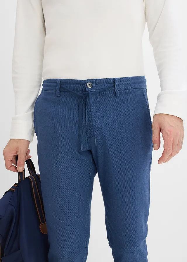Regular fit chino met verstelbare tailleband, straight • donkerblauw • product-page.page-title-suffix