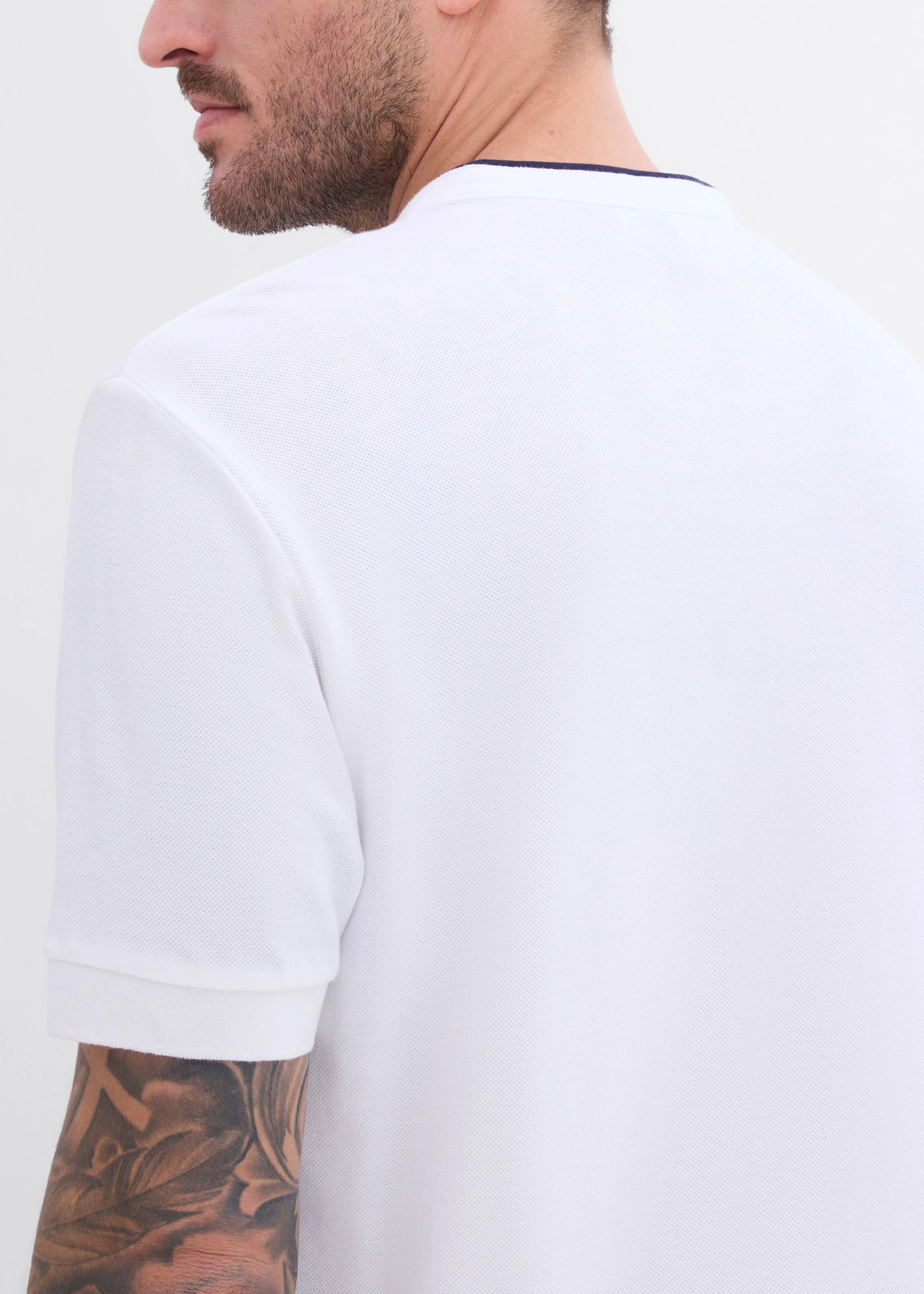 Piqué poloshirt met opstaande kraag van puur biologisch katoen • wit • bonprix online shop