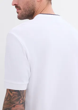 Piqué poloshirt met opstaande kraag van puur biologisch katoen • wit • bonprix online shop