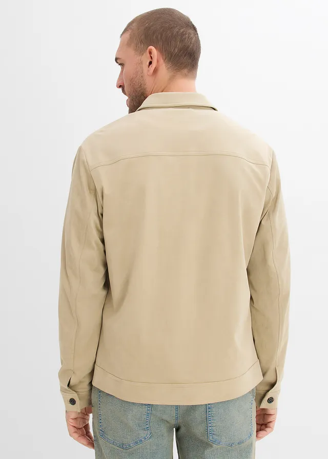 Imitatiesuède jas, Kleur: mat rietgroen