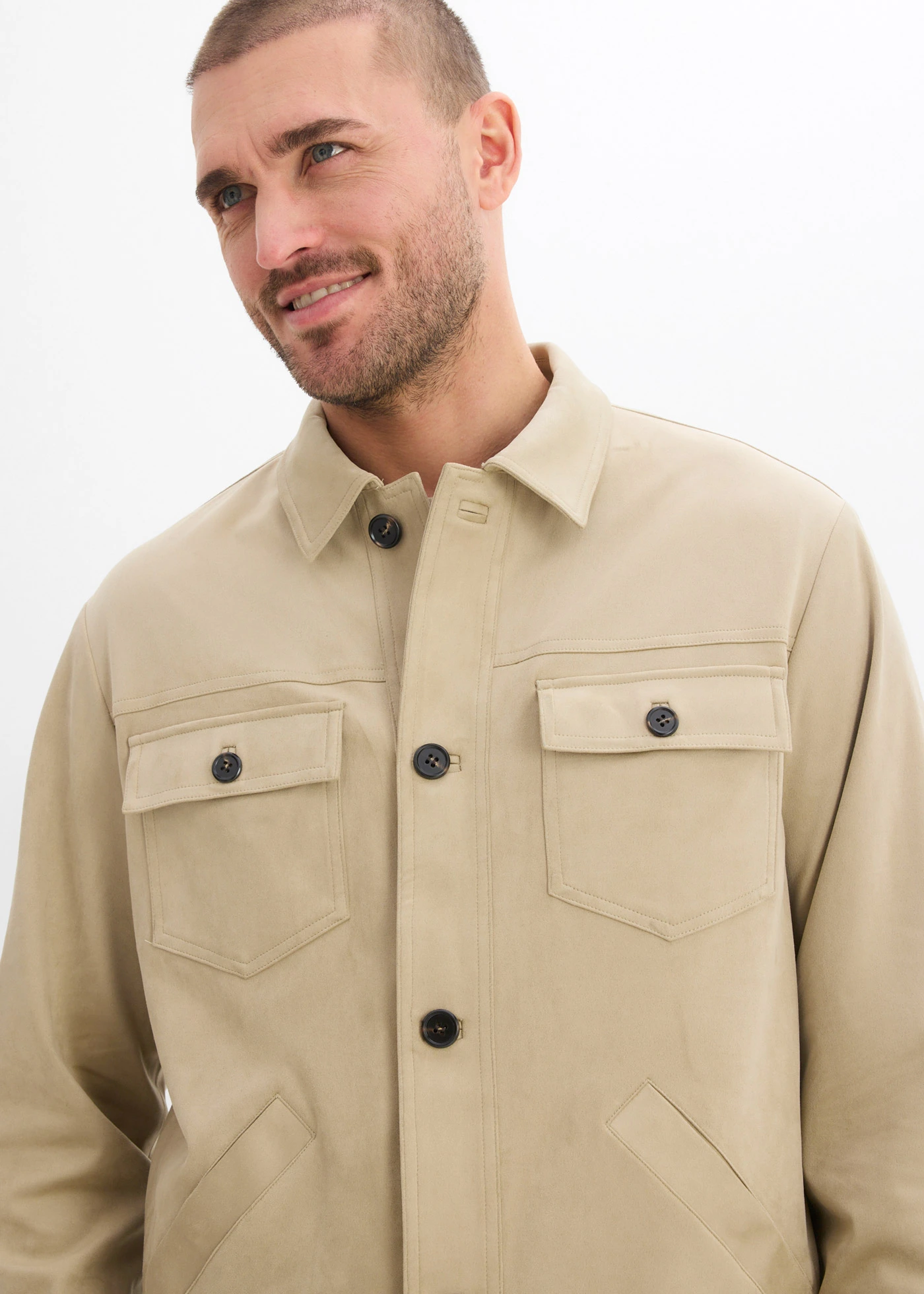 Imitatiesuède jas • mat rietgroen • bonprix online shop