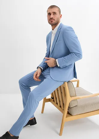 2-dielny oblek, super strečový, Slim Fit • svetlomodrá melírovaná • obchod bonprix