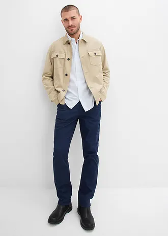 Overhemd van seersucker katoen, regular fit, Kleur: poederblauw-wit verticaal gestreept