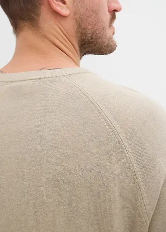 Fijn gebreide trui van linnenmix • mat rietgroen • bonprix online shop