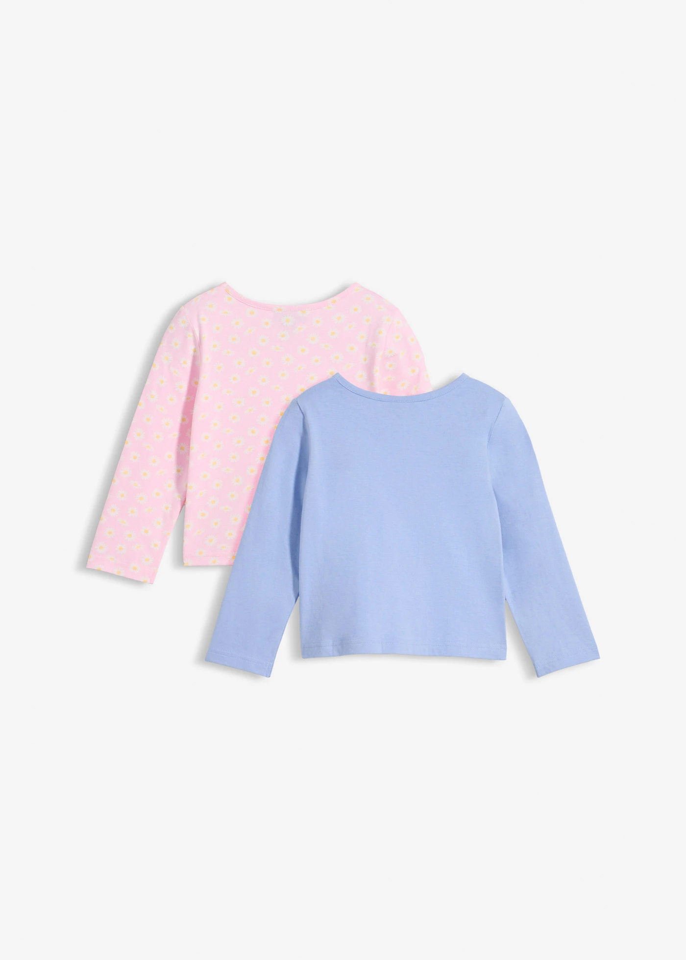 Longsleeve van puur biologisch katoen ( set van 2) • parelblauw+kristalroze gebloemd • bonprix online shop