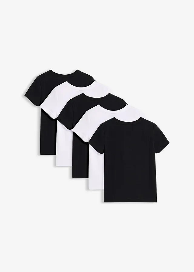T-shirt z elastycznej bawełny organicznej (5 szt.) - Bonprix