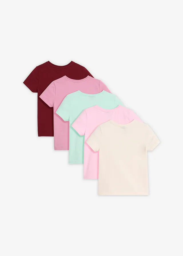 T-shirt z elastycznej bawełny organicznej (5 szt.) - Bonprix