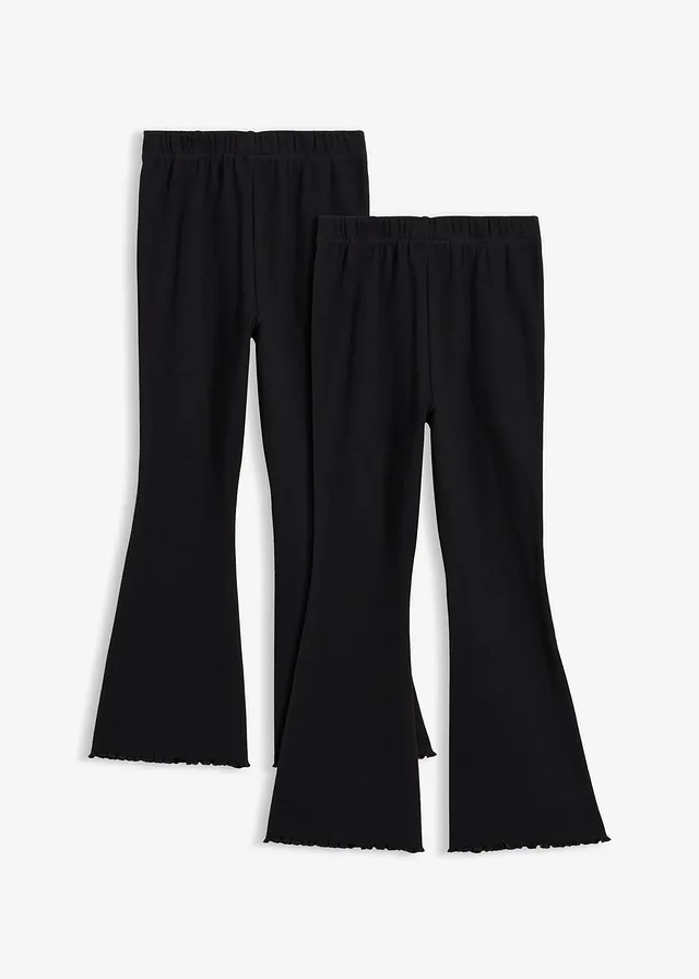 Colanți evazați din material ripsat (set/ 2 buc.) • negru • magazin bonprix